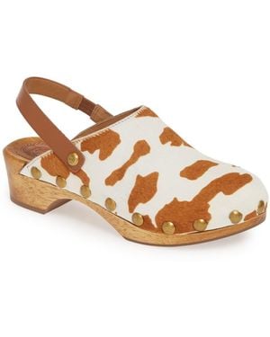 Tory Burch Blythe Calf Hair Studded Clog - Brown