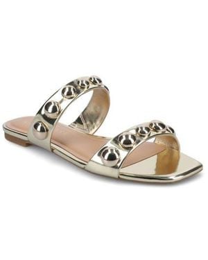 Journee Collection Frida Studded Slide Sandal - Metallic