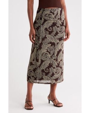 Sanctuary On The Way Printed Midi Skirt - Multicolor