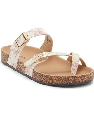 Top Moda Amara Toe Loop Sandal - Metallic