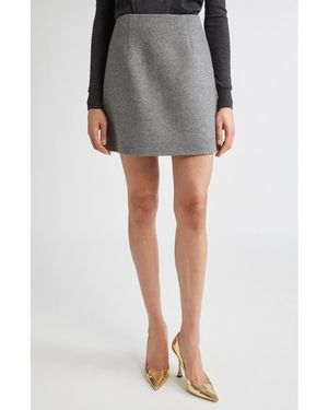 Carolina Herrera Virgin Wool Miniskirt - Gray