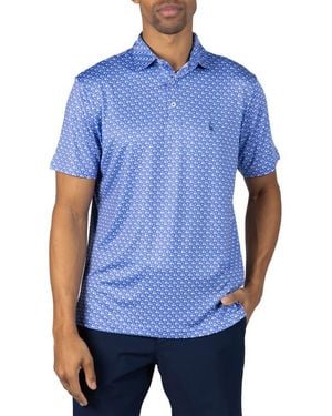 Tailorbyrd Carts & Byrd Print Performance Polo - Blue