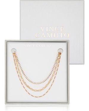 Vince Camuto Crystal 3-Layer Necklace Set - White