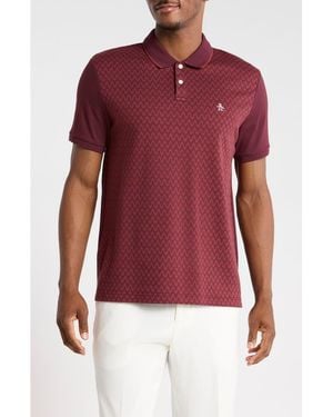 Original Penguin Wavy Jacquard Front Polo - Red