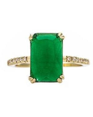 Rivka Friedman Cubic Zicornia Ring - Green