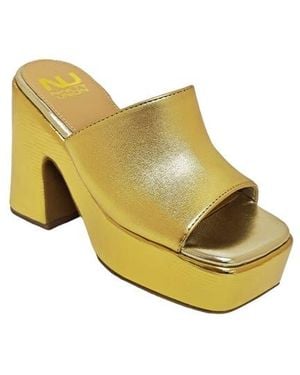 Ninety Union Platform Slide Sandals - Yellow