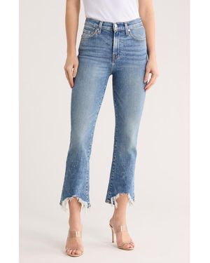 7 For All Mankind High Waist Slim Kick Flare Distressed Jeans - Blue