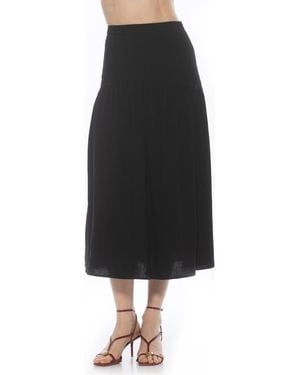 Alexia Admor Michel High Waist Shirred Midi Skirt - Black