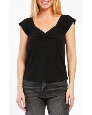 Velvet Heart Beatrix Sweetheart Neck Knit Top - Black