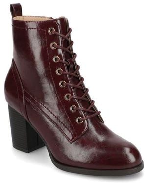 Journee Collection Journee Baylor Lace-Up Boot - Purple