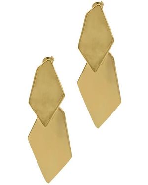 Adornia Geometic Double Drop Earrings - Yellow