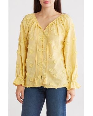 Forgotten Grace Embroidered Long Sleeve Top - Yellow
