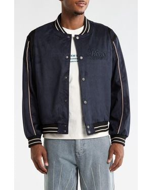Honor The Gift Oil Head Varsity Jacket - Blue
