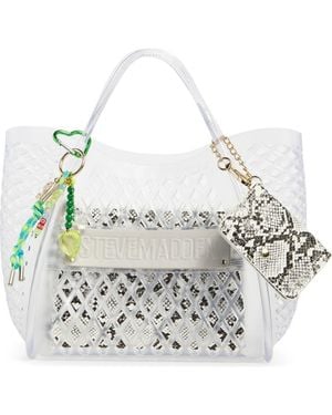 Steve Madden Bjuicyy Jelly Shopper Tote With Pouch - White