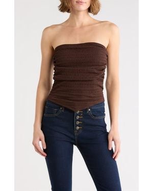 Vigoss Ruched Tube Top - Brown