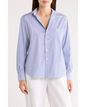 Frank & Eileen Eileen Relaxed Fit Stripe Button-Up Shirt - Purple