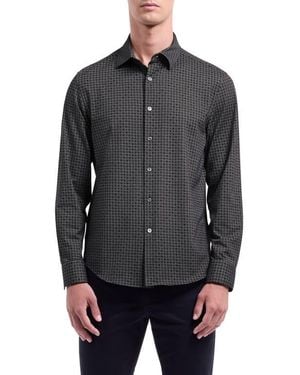 Bugatchi Ooohcotton Jules Floral Twill Button-Down Shirt - Gray