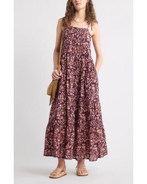 Treasure & Bond Tie Shoulder Tiered Maxi Dress