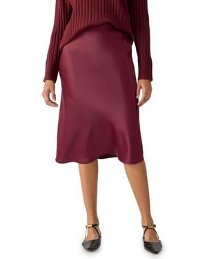 Sanctuary Everyday Satin Midi Skirt - Red