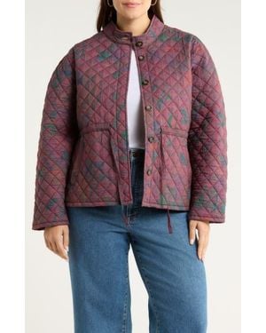 Treasure & Bond Floral Quilted Jacket - Red