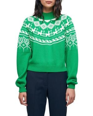Maje 121 Mascot Mock Neck Sweater - Green