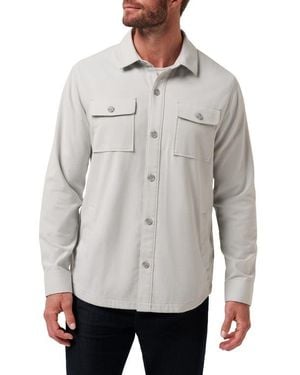 Travis Mathew Wanna Bet Stretch Poplin Button-Up Shirt Jacket - Gray