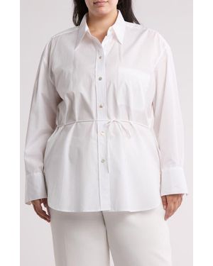 Vince Oversized Cotton Button-Up Shirt - White