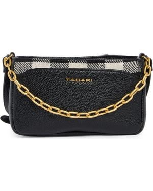 Tahari Hollis Gingham Crossbody Bag - Blue
