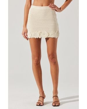 Astr Taimi Crochet Miniskirt - Natural