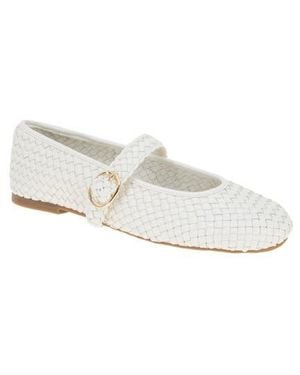 BCBGeneration Elayen Woven Mary Jane Flat - White