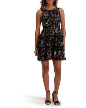 Kensie Embroidered Minidress - Black