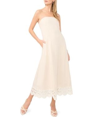 1.STATE Strapless Midi Dress - Natural