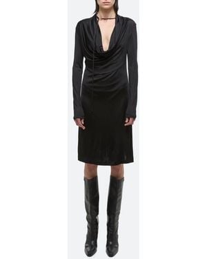 Helmut Lang Cowl Neck Long Sleeve Dress - Black