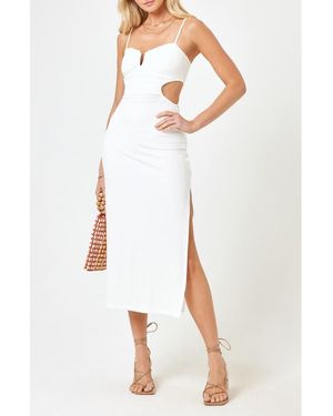 LSPACE Cameron Cutout Rib Cover-Up Midi Dress - White