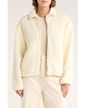 Thread & Supply Corduroy & Faux Shearling Jacket - Natural