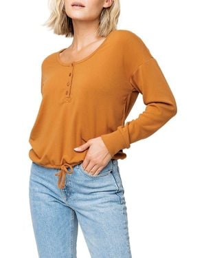 Gibsonlook Crop Henley Top - Orange