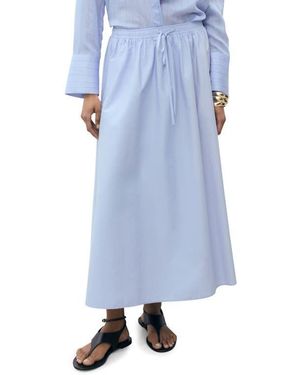 Mango Flared Cotton Maxi Skirt - Blue