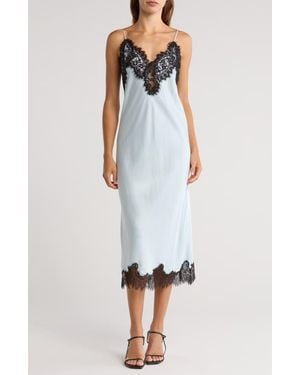 A.L.C. Lennon Lace Accent Satin Slipdress - Blue