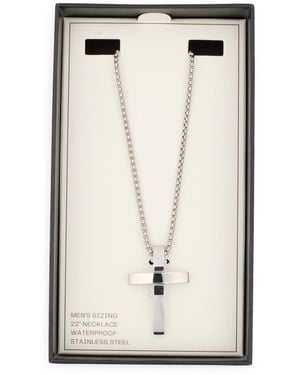 Nordstrom Rack Steel Dimensional Cross Pendant Necklace - Multicolor