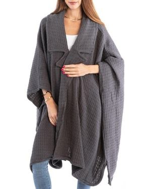 Saachi Waffle Drape Jacket - Gray