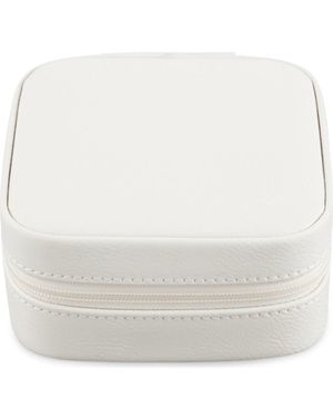 Bey-berk Small Leather Travel Jewelry Case - White