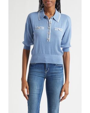 L'Agence Masaki Polo Sweater - Blue