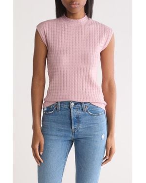 INDUSTRY REPUBLIC CLOTHING Sleeveless Waffle Knit Top - Blue
