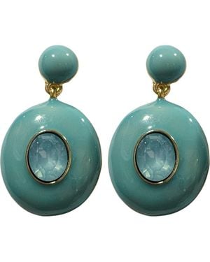 MacRae & Co Maggie Crystal Drop Earrings - Green