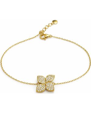Best Silver Moissanite Floral Pendant Bracelet - Metallic