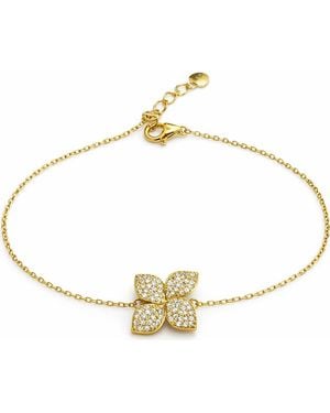 Best Silver Moissanite Floral Pendant Bracelet - Metallic