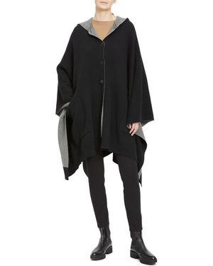 Theory Hooded Wool & Cashmere Poncho - Black