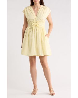 Cece V-Neck Multi Tie Dress - Metallic