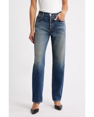 Moussy Arborwood Straight Leg Jeans - Blue
