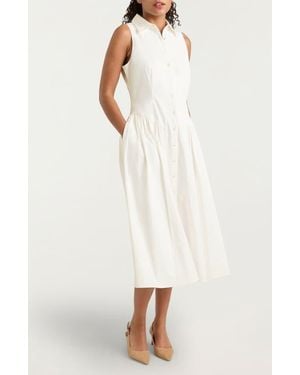Cinq À Sept Losey Sleeveless Shirtdress - White